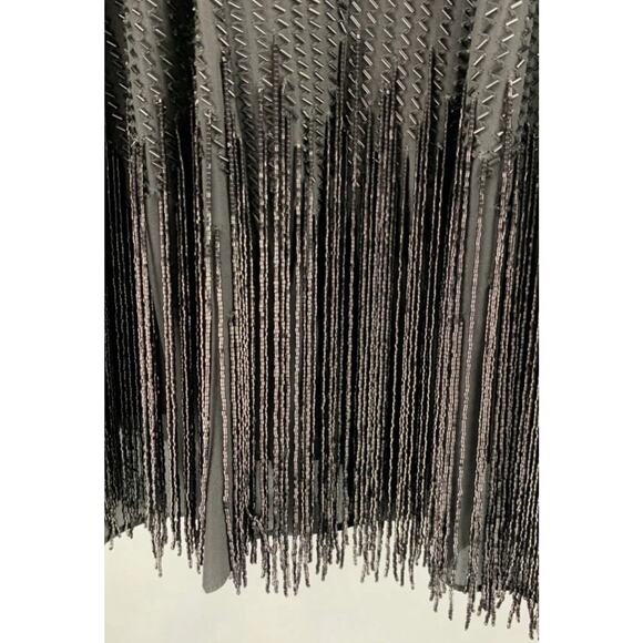 Ralph Lauren Collection Purple Label Beaded Skirt Black Silk Fringe Midi Runway - Picture 7 of 11